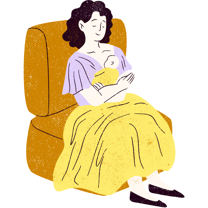 Mama coach helping with baby