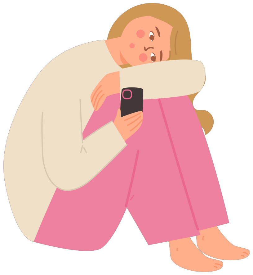 Person using phone for postpartum support