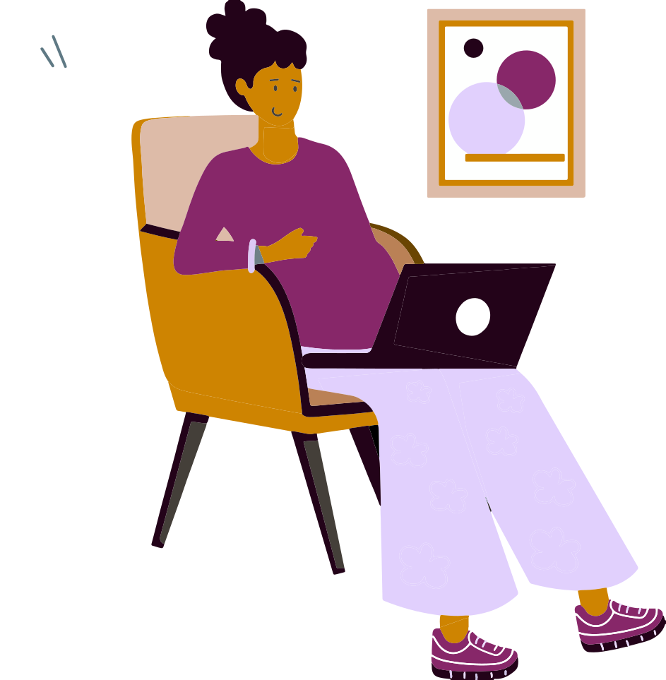 Pregnant woman with laptop